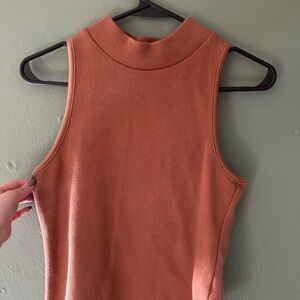 Women's Sleeveless Knit Top - Orange